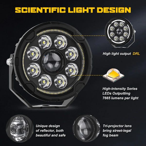 LBC MOTO P200S Spot Beam Light 110W with Switch and Relay with 1 Year Warranty