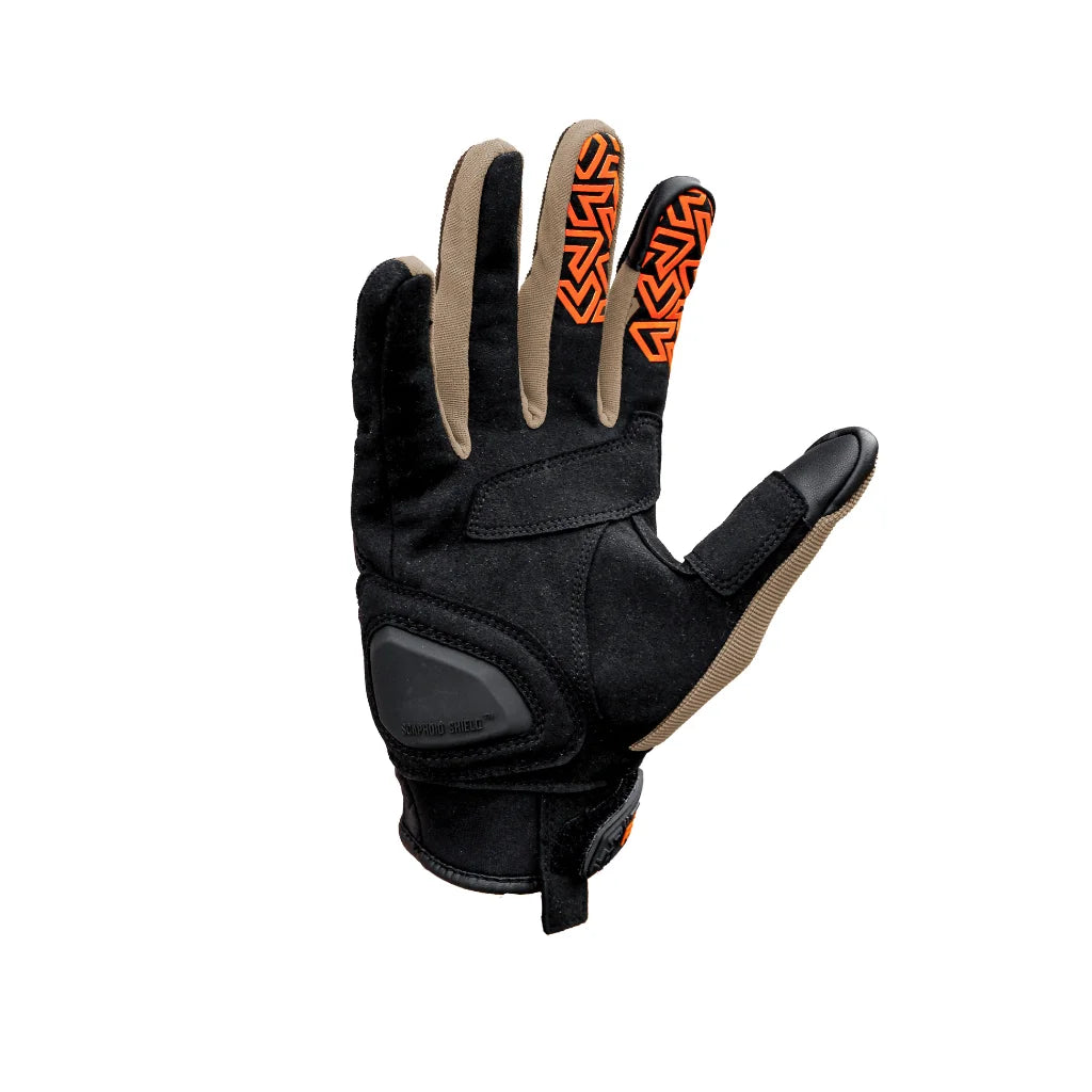 Raida Drift Motorcycle Gloves | Khaki Orange