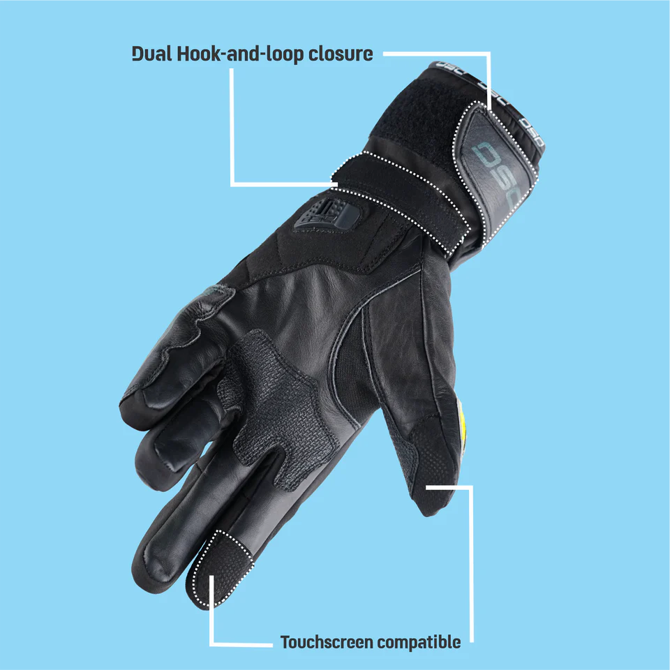 DSG Hydro V2 Riding Glove Black Yellow Fluo