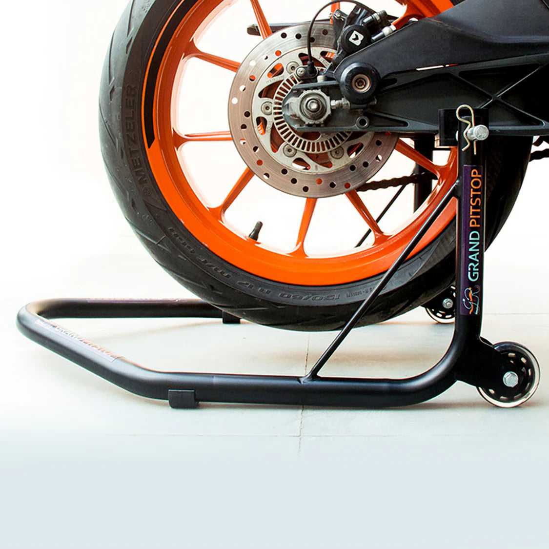 Non-Dismantable Classic Rear Paddock Stand without Skate Wheels - Black - (Bike Wt upto: 350 kgs)
