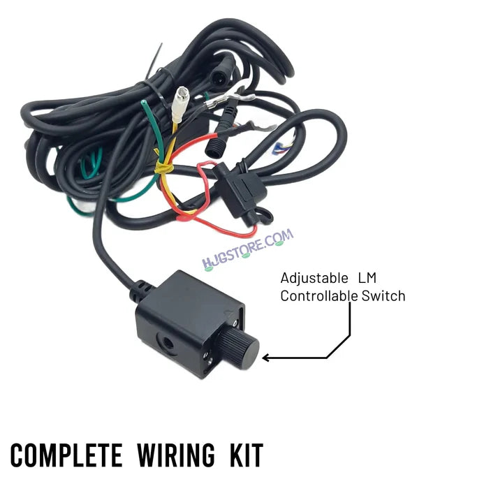 LIUHJG LIU HJG Mercedes Y Lens Foglight with Dimmer Controller Wiring Harness Kit Ultra Wide Dual Intensity LED Driving Fog Lights White/Yellow (2*45W = 90W Total) Universal For All Cars & Bikes with Brightness Controller Switch