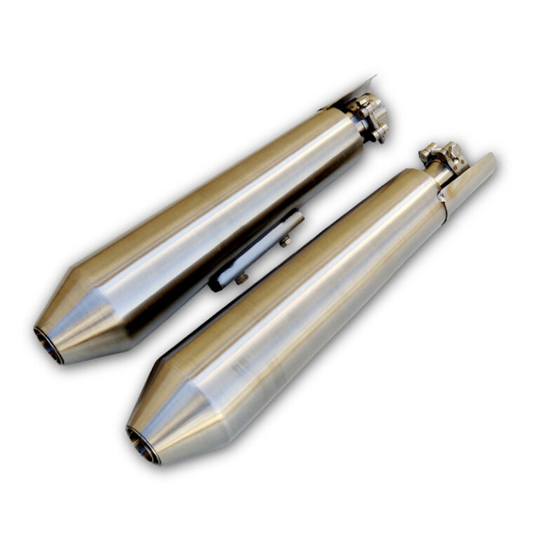 Slip-Ons Exhaust for RE 650 Brushed Steel Finish (Short Type)