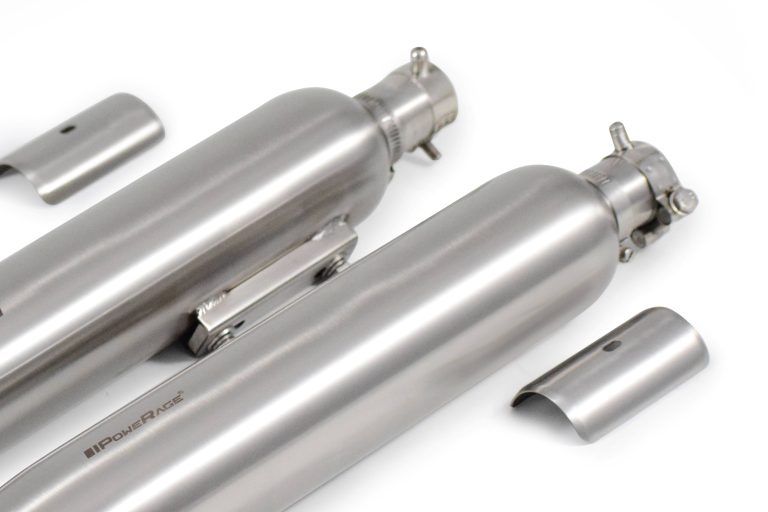 Slip-Ons Exhaust for RE Super Meteor 650 Brushed Steel Finish