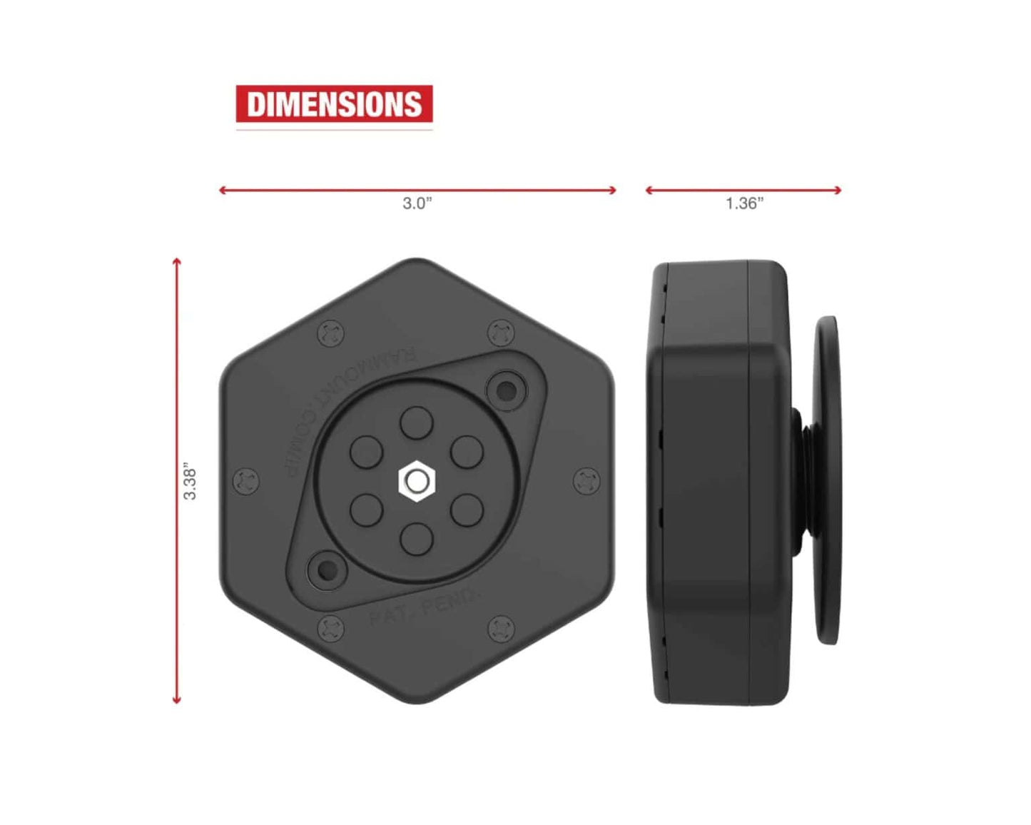RAM Mounts Vibe-Safe with NPT Adapter for 2-Hole Holders
