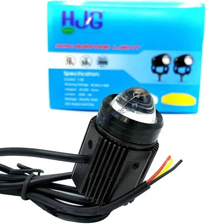 Original HJG Mini Drive LED Fog Light Bulb Lamp For Cars and Motorcycles Dual Color (White & Yellow) With Cooling Fan 2Pcs