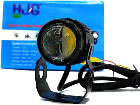 Original HJG Mini Drive LED Fog Light Bulb Lamp For Cars and Motorcycles Dual Color (White & Yellow) With Cooling Fan 2Pcs
