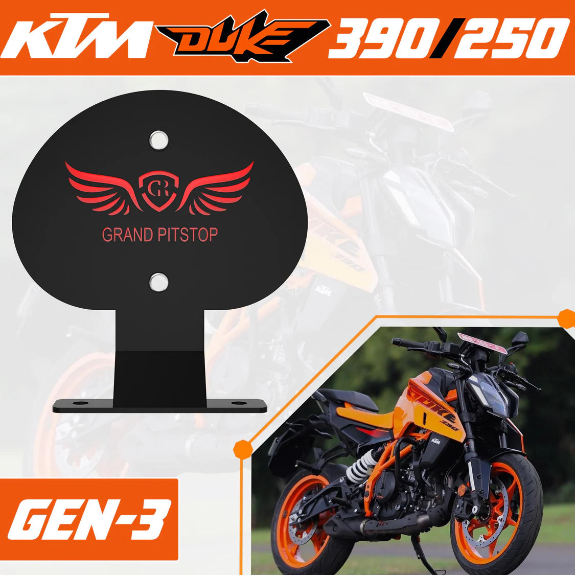 Backrest Stand for KTM DUKE 390/250 Gen 3 - Black