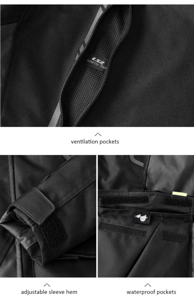LS2 NARVIK RIDING BLACK GREY YELLOW JACKET