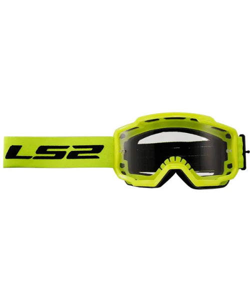 LS2 CHARGER PRO GOGGLE HI VIZ YELLOW WITH CLEAR VISOR