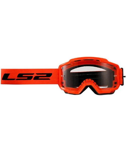LS2 CHARGER PRO GOGGLE HI VIZ ORANGE WITH CLEAR VISOR