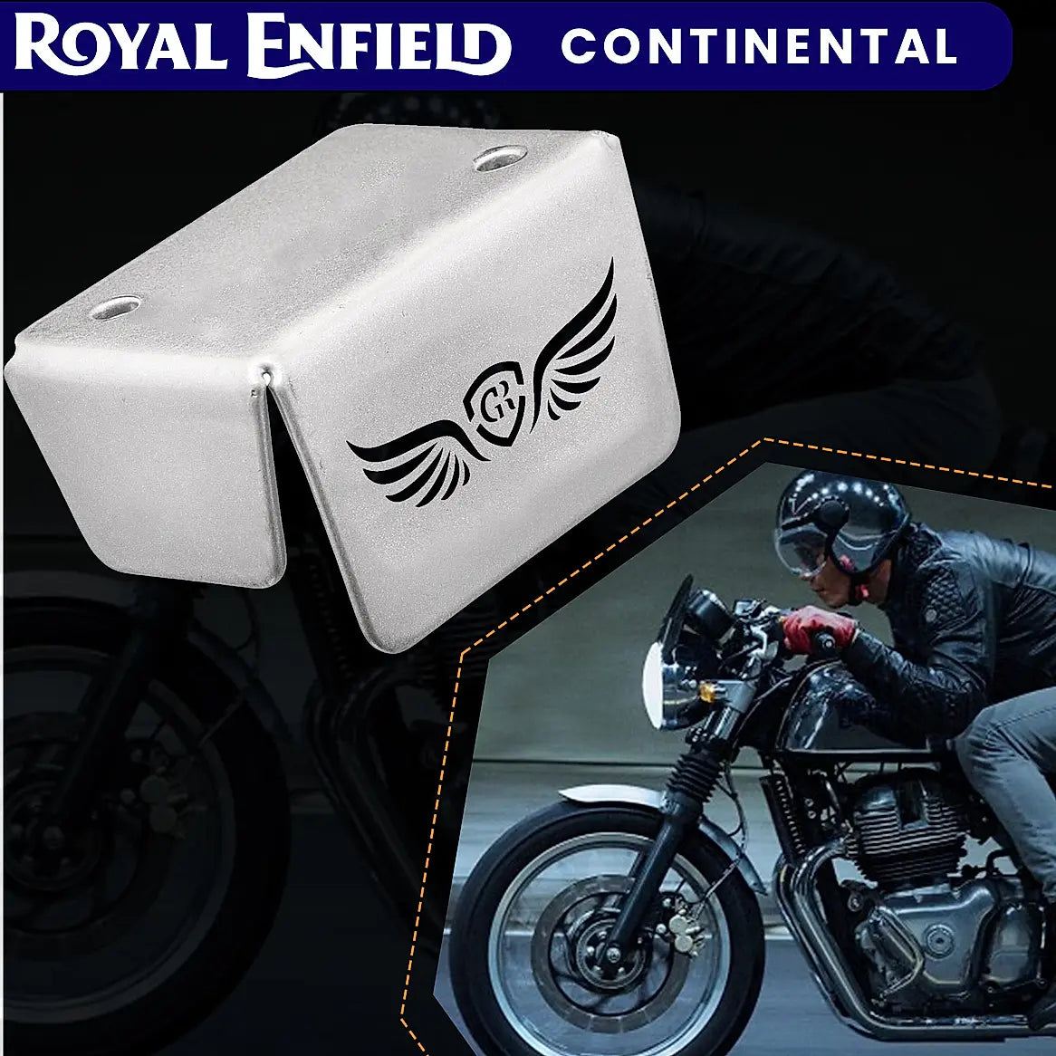 FRONT FLUID RESERVOIR COVER - Silver for Royal Enfield - CONTINENTAL GT