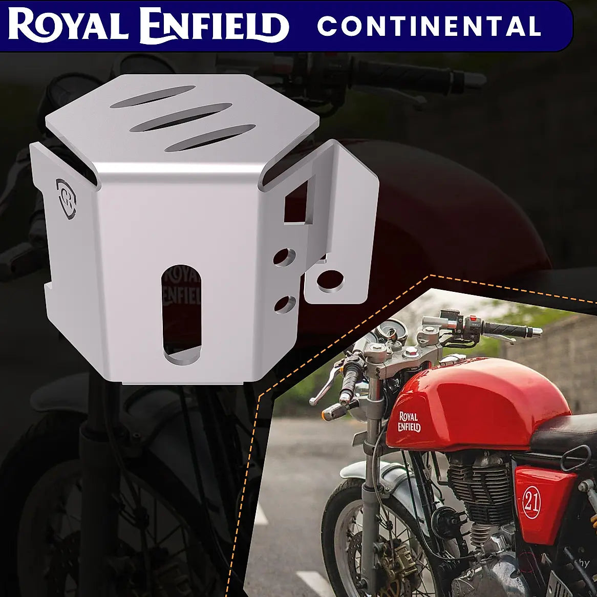 REAR BRAKE FLUID CAP - Silver for Royal Enfield - CONTINENTAL GT