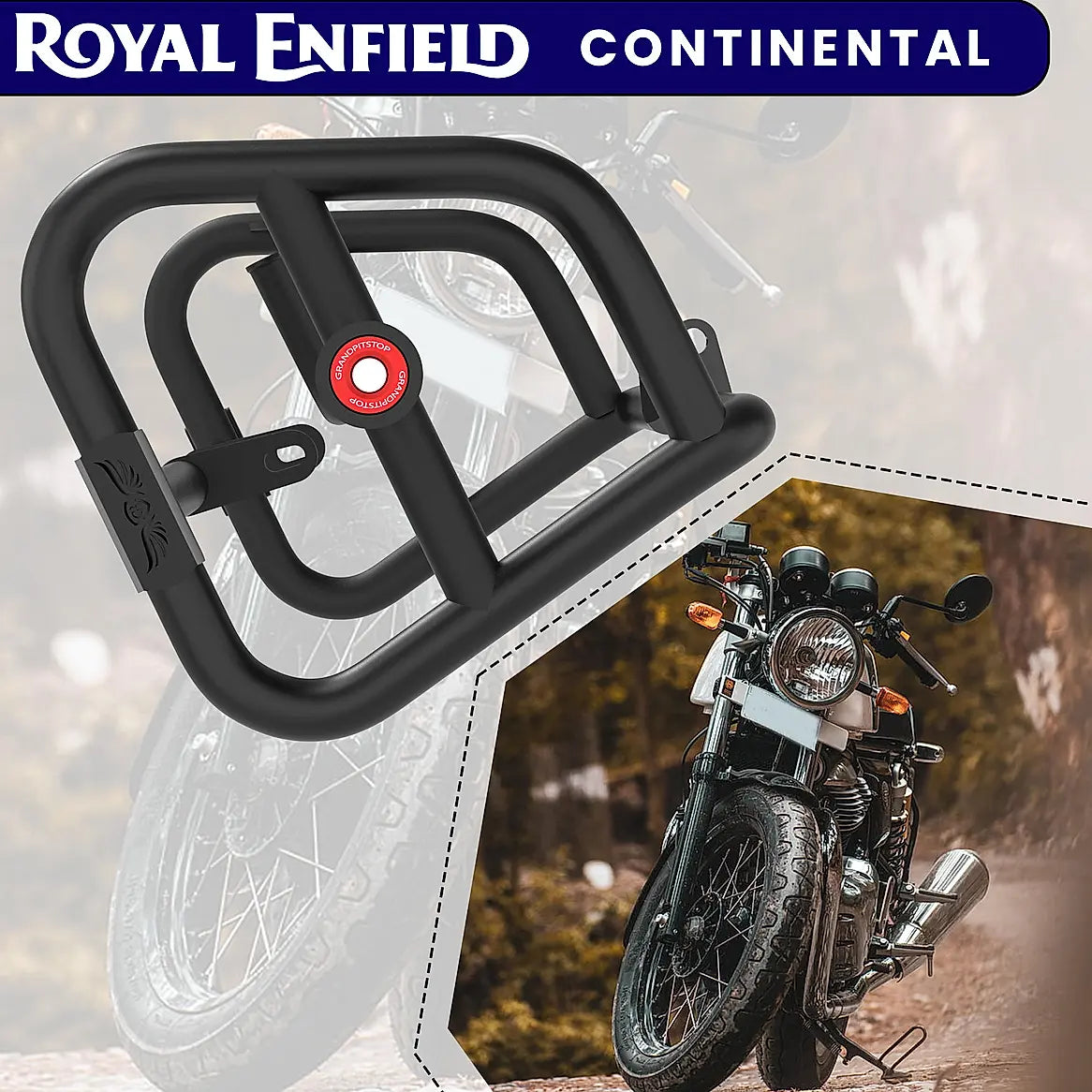 CRASH GUARD (PAIR) - Black for Royal Enfield - CONTINENTAL GT