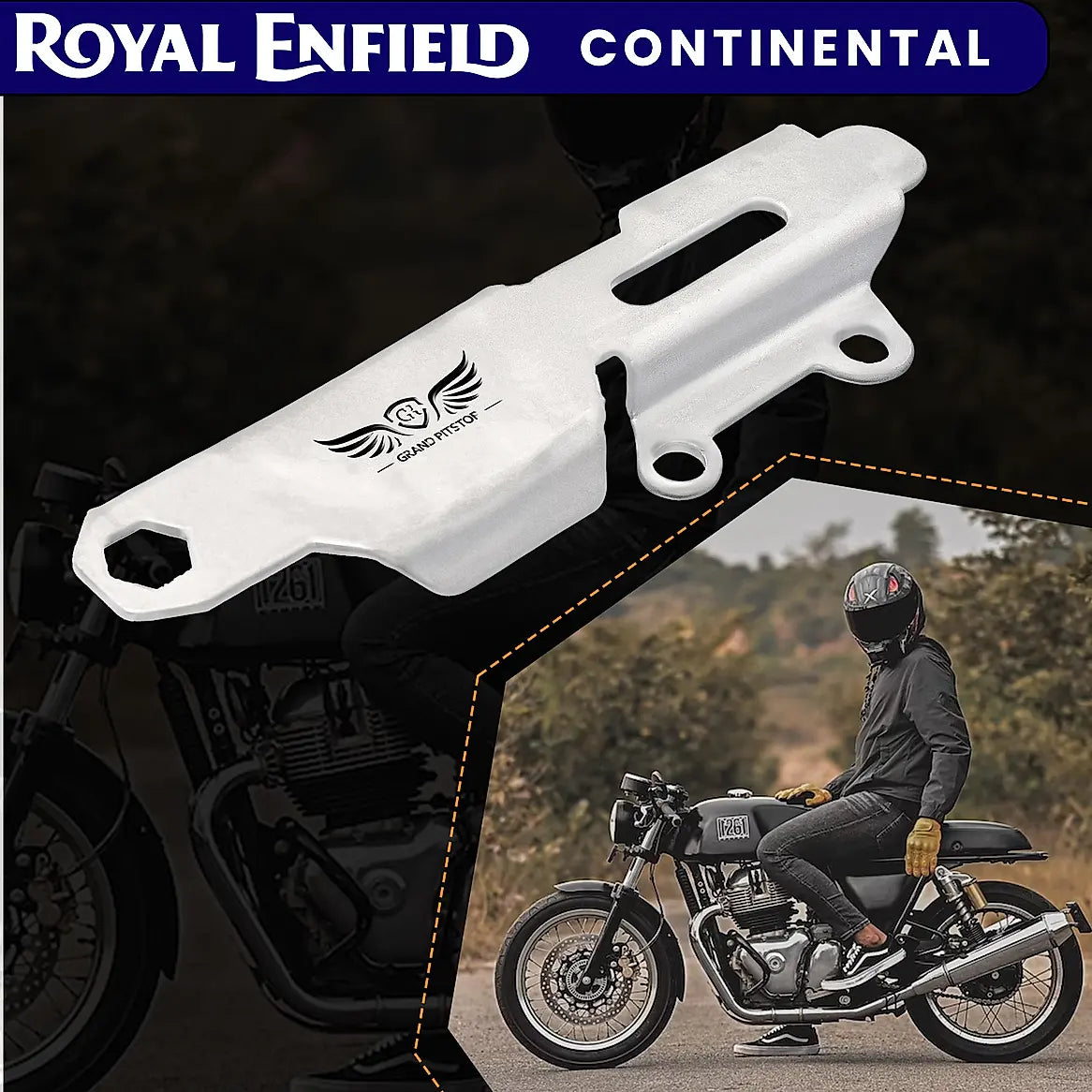 MASTER CYLINDER PROTECTOR - Silver for Royal Enfield - CONTINENTAL GT