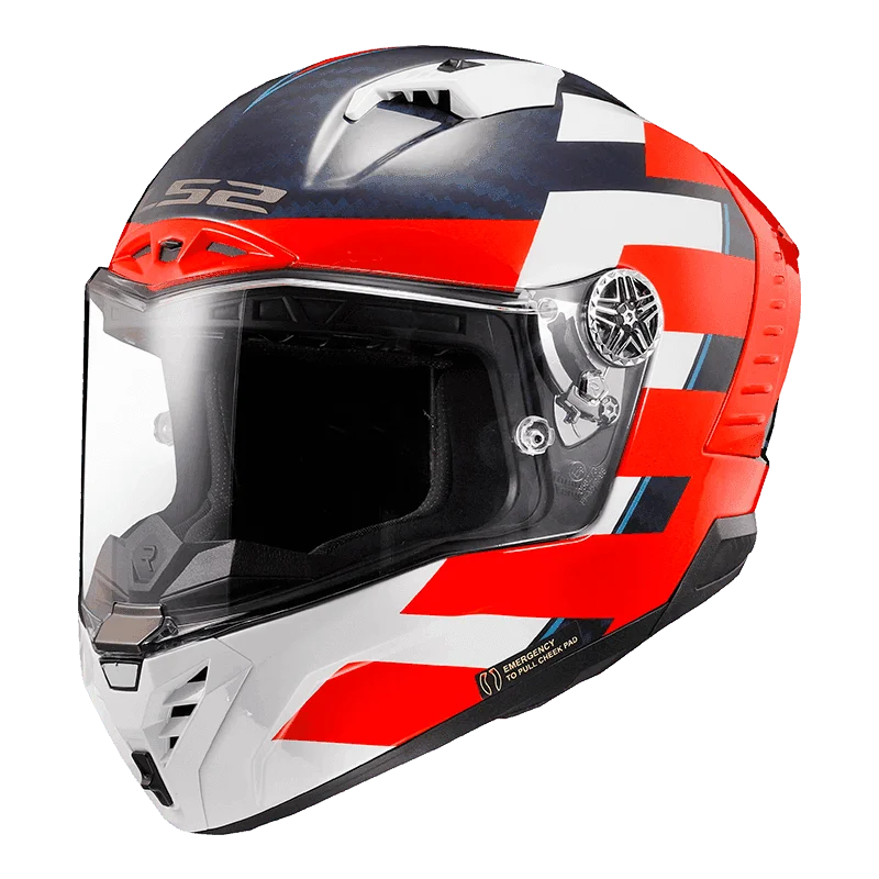 FF805 THUNDER CARBON GP ALLIANCE RED WHITE BLUE HELMET (FIM CERTIFIED)