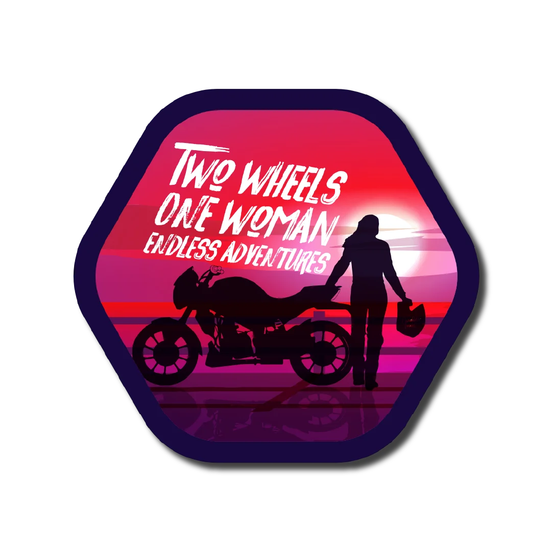 Two Wheels One Woman Sticker