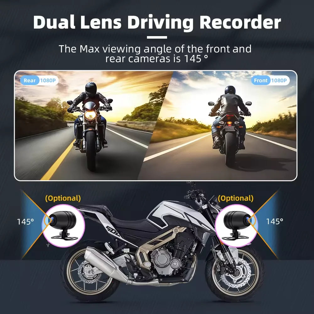LBC MOTO Universal - S3 Elite 6.25 inch Motorcycle Navigation with Carplay 2K HD Screen with Camera Remote and TPMS