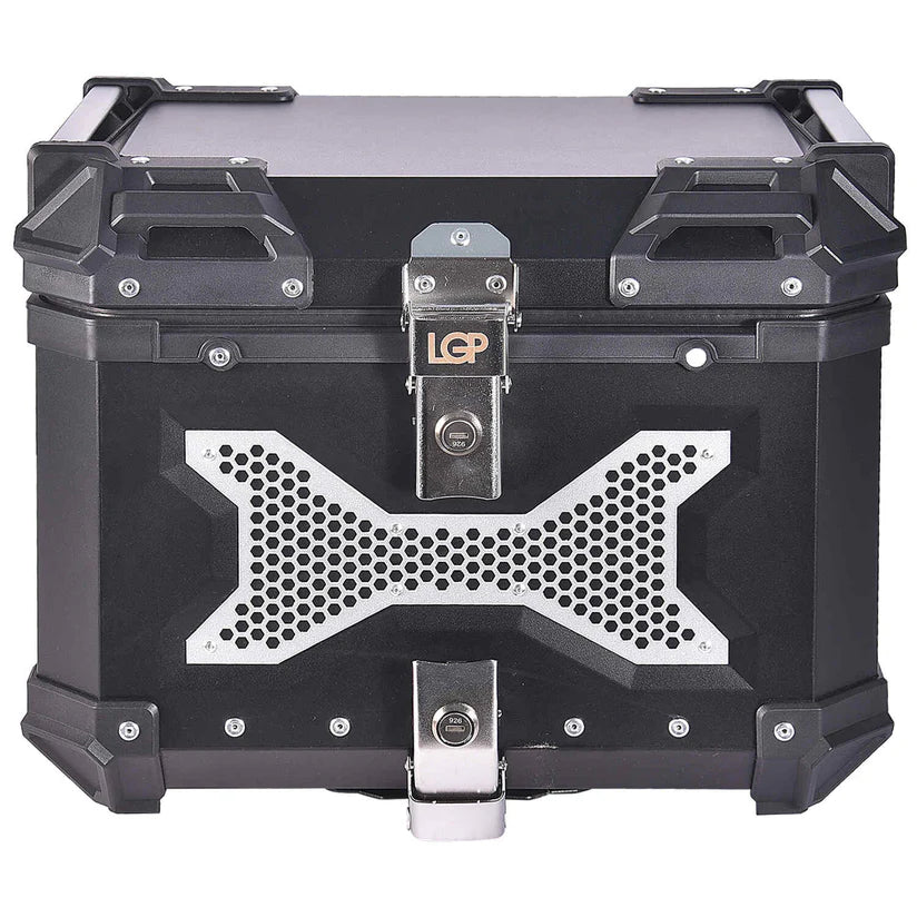 LGP Motorcycle Top Box 45L Black Type X Luggage Box with Backrest