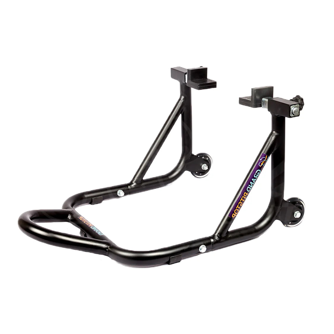 Dismantable Rear Paddock Stand with Skate Wheels - Black - (Bike Wt upto: 450 kgs)