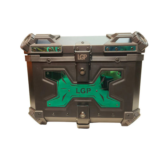 LGP TOP BOX 45L BLACK TYPE X GREEN W/REST