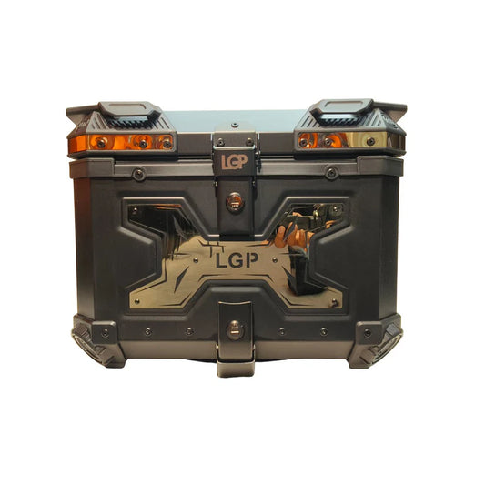 LGP TOP BOX 45L BLACK TYPE X GOLD W/REST