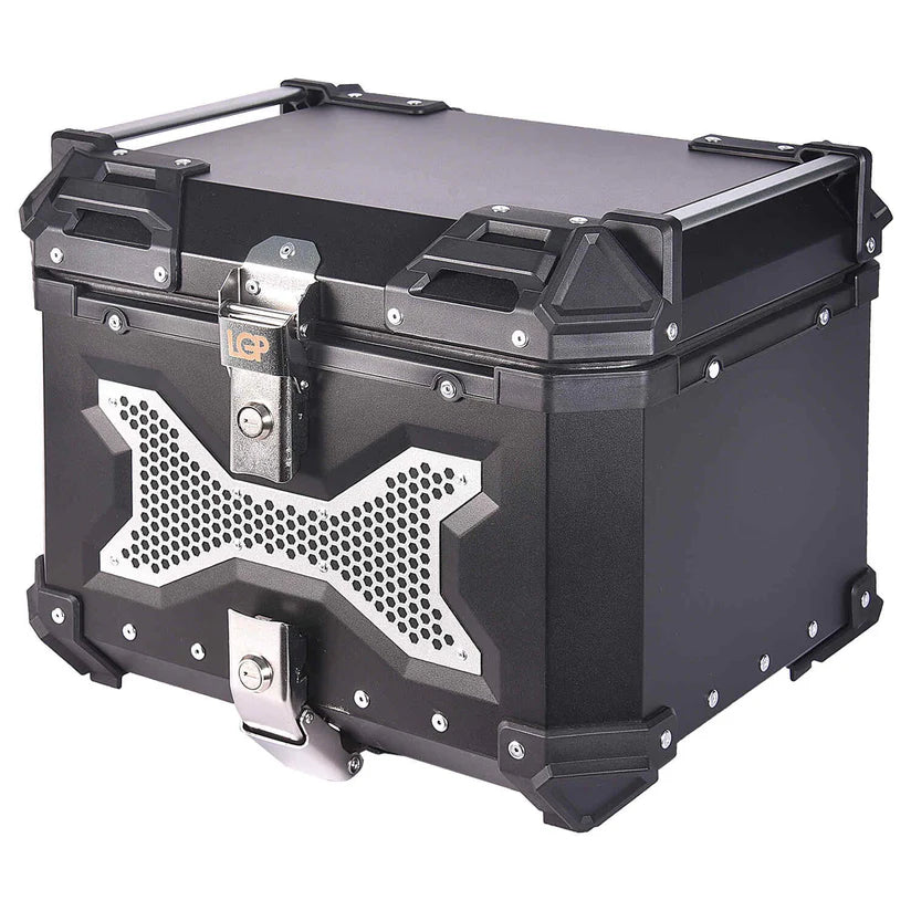 LGP Motorcycle Top Box 45L Black Type X Luggage Box with Backrest