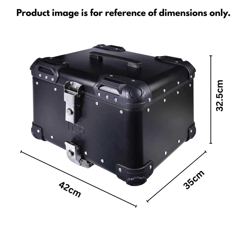 LGP TOP BOX 45L BLACK ROUND CORNER WITH BACKREST