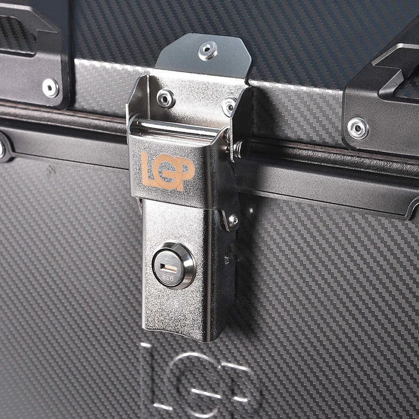 LGP Motorcycle Top Box 45L Carbon Finish Luggage Box with Backrest