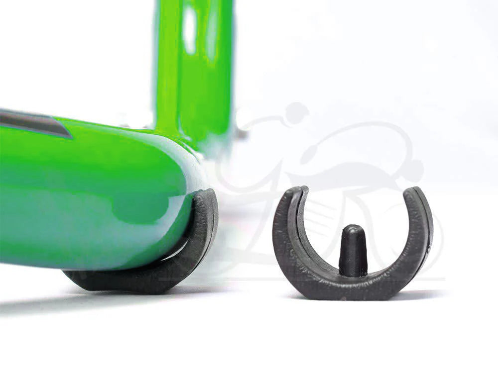 Dismantable Rear Paddock Stand with Skate Wheels - Black + Green - (Bike Wt upto: 450 kgs)