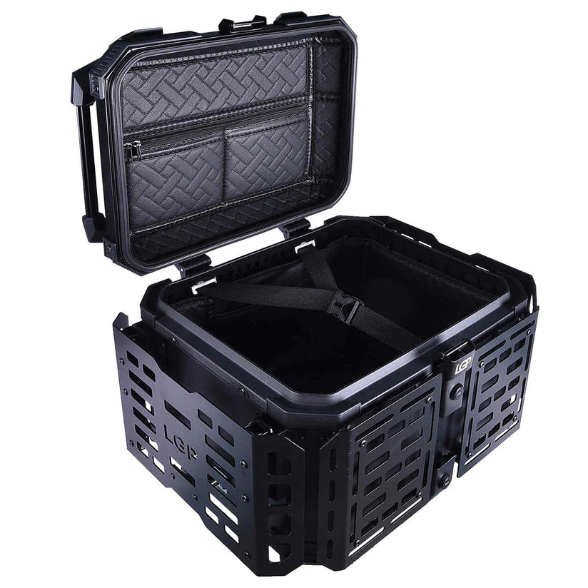 LGP TOP BOX 45L BLACK ARMOURED WITH BACKREST