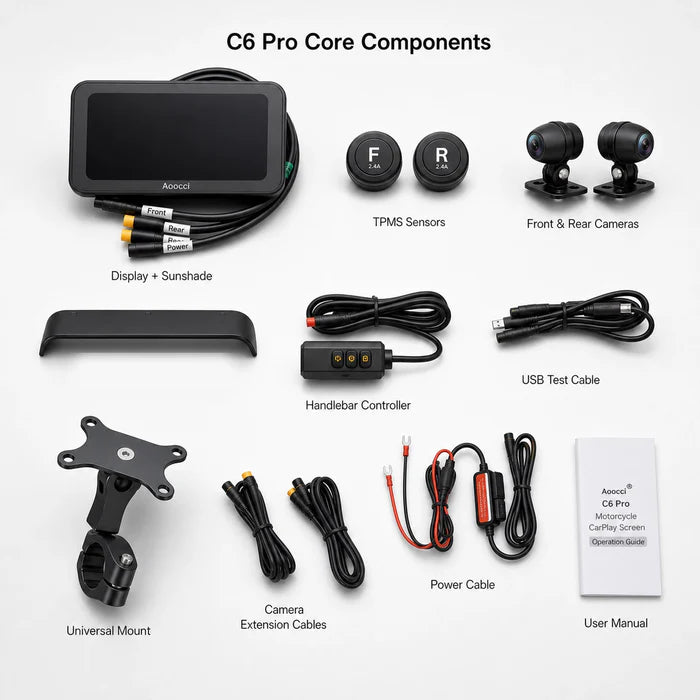AOOCCI  C6 Pro All-in-One Motorcycle Dash Cam with GPS & Anti-Theft