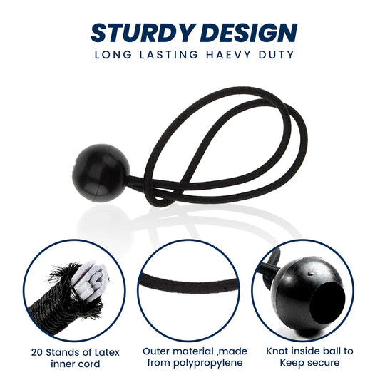 Bungee Balls (8Inch) - Set Of 10 - Black