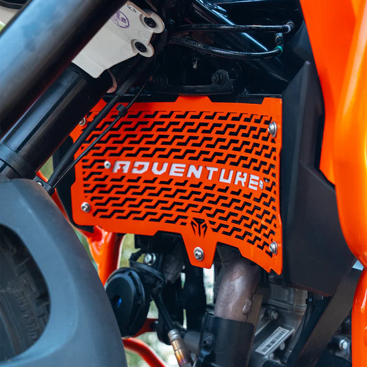 ORANGE RADIATOR GUARD (MS) FOR KTM 390 Adventure/Adventure X