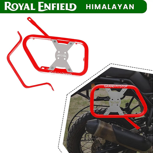 Saddle Stay (Pair) with Jerry Can Mounting For Royal Enfield Himalayan-Red + Silver