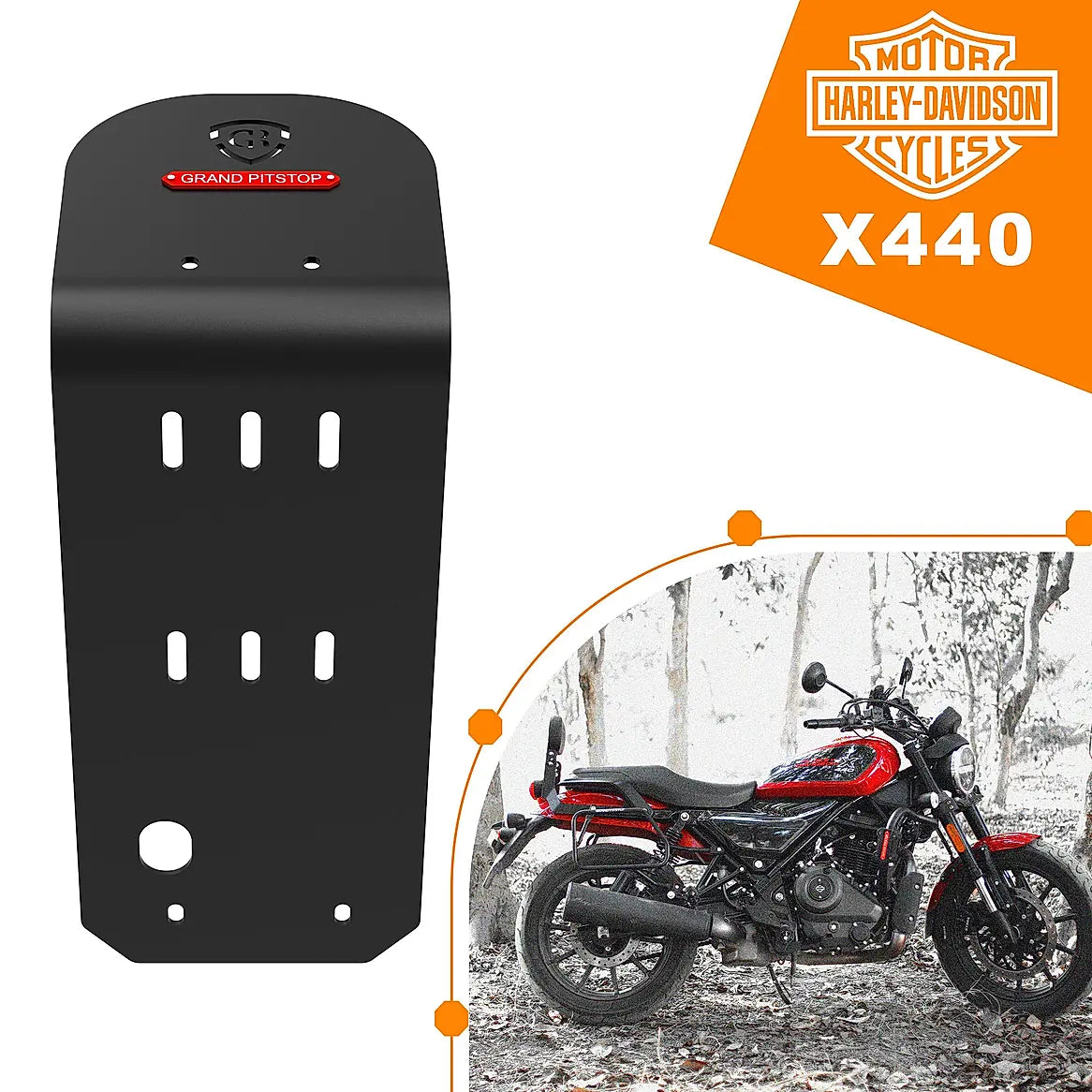 GRAND PITSTOP Aluminium Sumpguard for HARLEY DAVIDSON X 440 Black