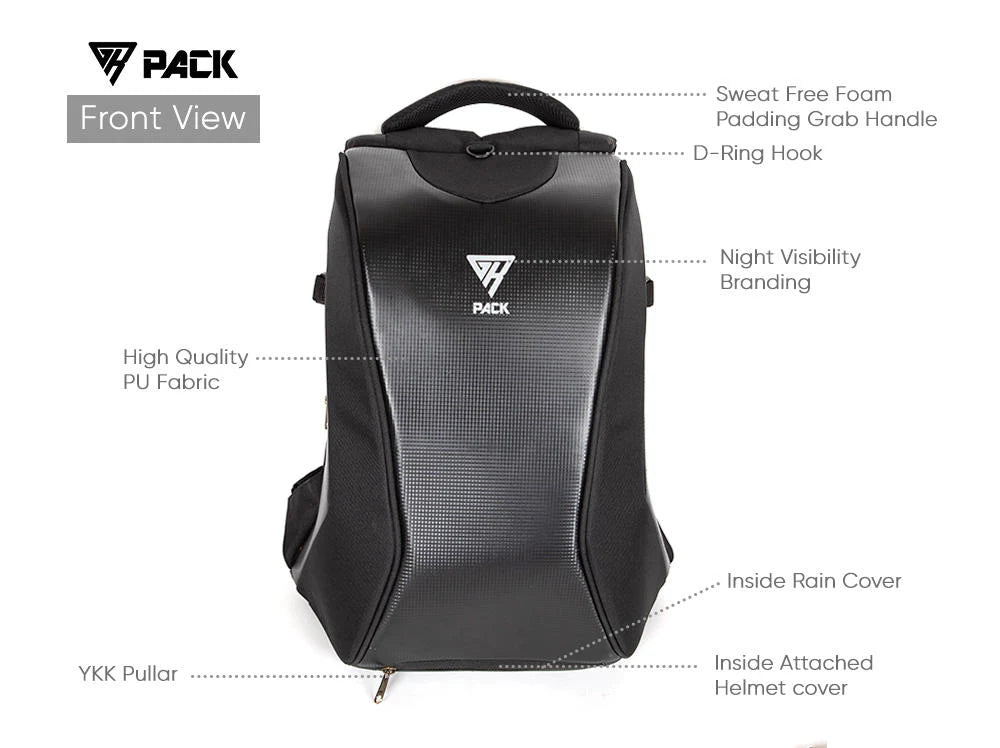 GR Pack Anti Theft Backpack for Bikers (Carbon)