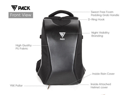 GR Pack Anti Theft Backpack for Bikers (Carbon)