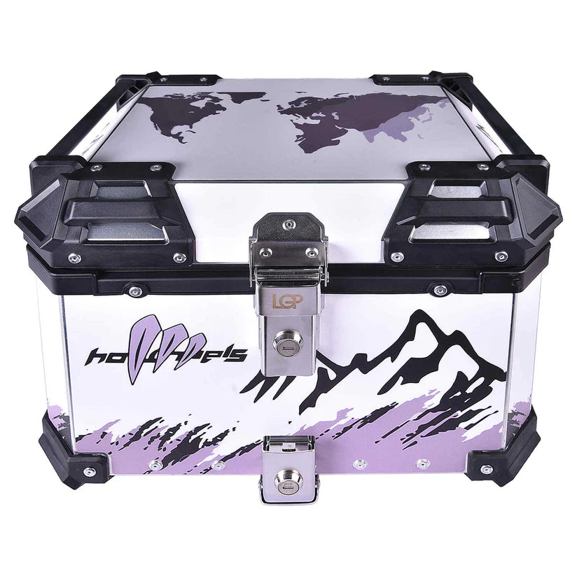 LGP TOP BOX 45L WHITE GRAPHICS WITH BACKREST