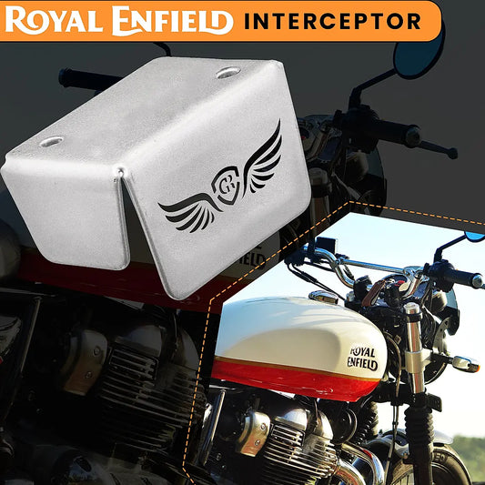 FRONT FLUID RESERVOIR COVER - Silver for Royal Enfield - INTERCEPTOR