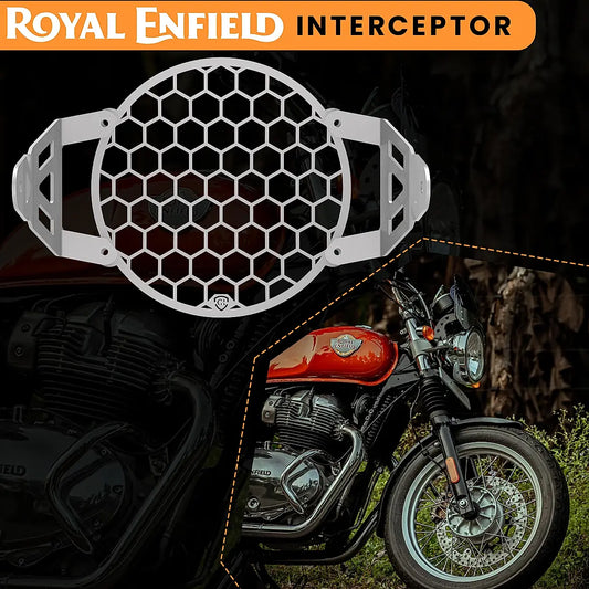 HEADLIGHT GRILL - Silver for Royal Enfield - INTERCEPTOR