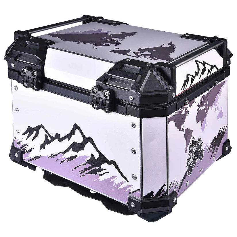 LGP TOP BOX 45L WHITE GRAPHICS WITH BACKREST