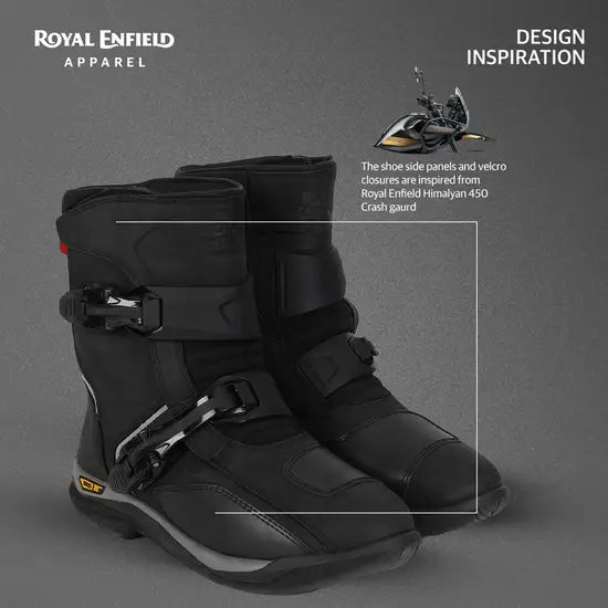 ROYAL ENFIELD WANDERER WATERPROOF RIDING BOOT - BLACK