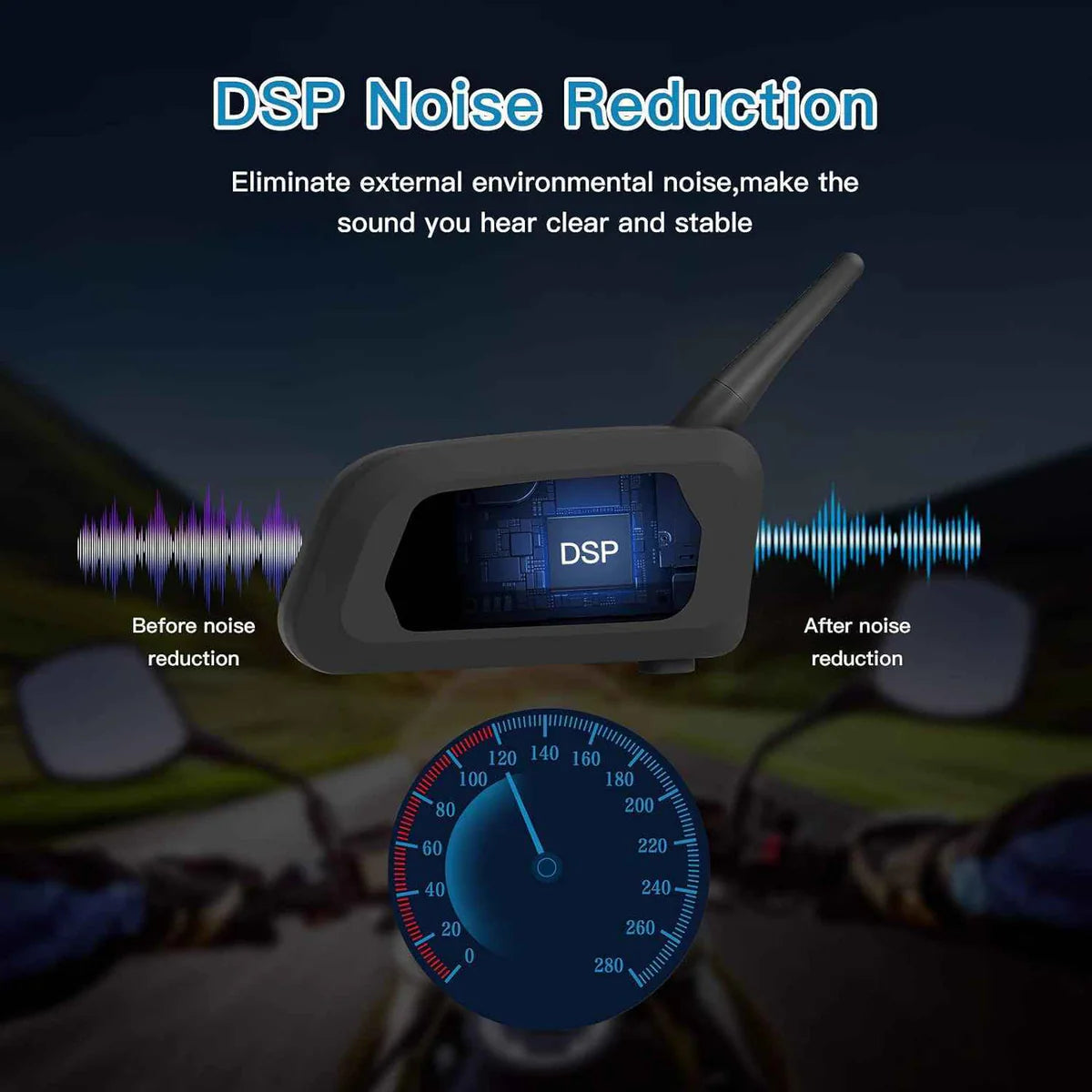 EJEAS V6 Pro Plus Bluetooth Intercom — 800m, DSP Noise Cancel