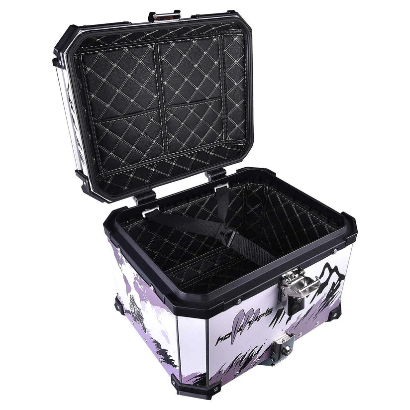 LGP TOP BOX 45L WHITE GRAPHICS WITH BACKREST