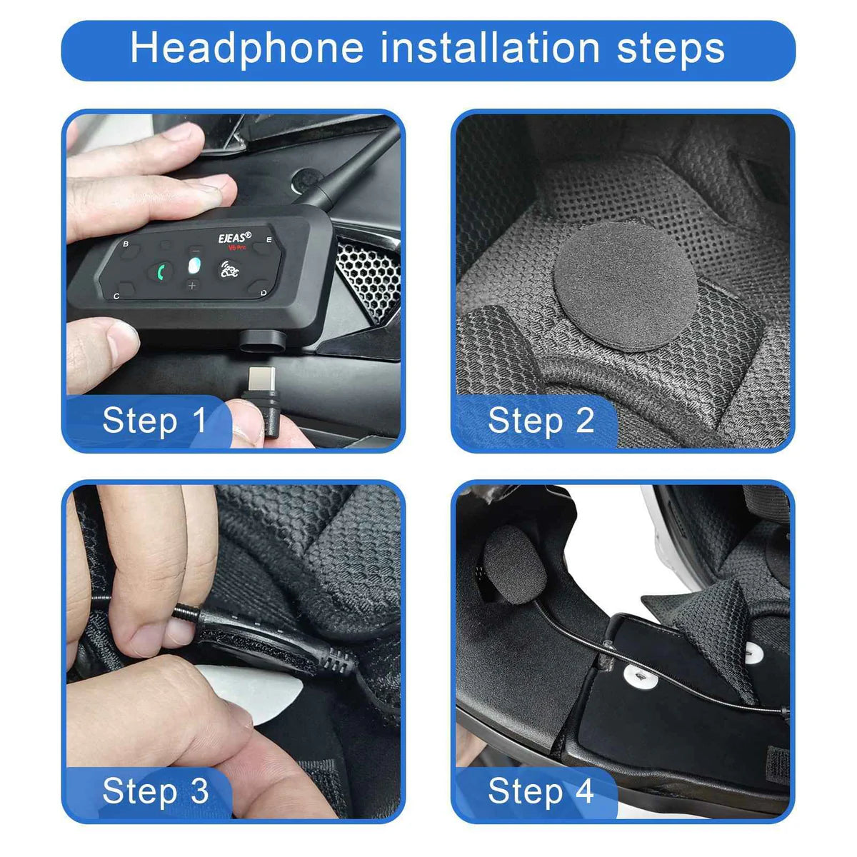 EJEAS V6 Pro Plus Bluetooth Intercom — 800m, DSP Noise Cancel