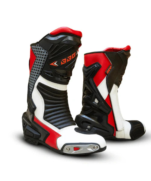 BBG Calf Riding Boots – White Red