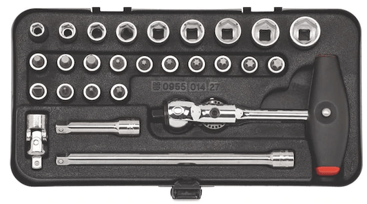 WURTH SOCKET WRENCH 1/4 INCH ASSORTMENT – BALLHEAD-27PCS ZEBRA