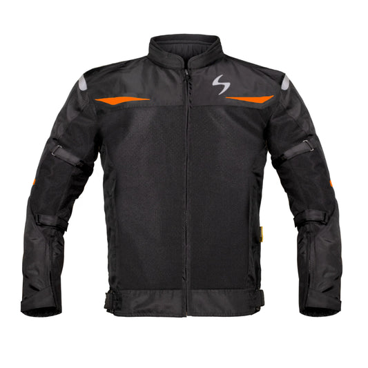 Scala Blaze Riding Jacket - Black and Orange