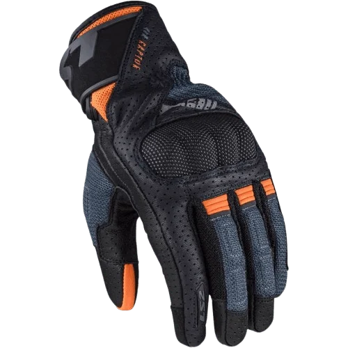 LS2 AIR RAPTOR RIDING GLOVES DARK BLUE HI VIZ ORANGE