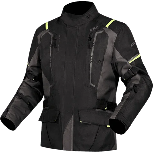 LS2 NARVIK RIDING BLACK GREY YELLOW JACKET